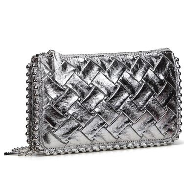 Жіноча шкіряна сумка-клатч з леопардовим принтом, вечірня сумка-конверт, сумка-сумка, весільна сумка, сумка через плече, з шипами, сумка на ланцюжку для весілля, випускного вечора, вечірки, рок-образ, срібний колір