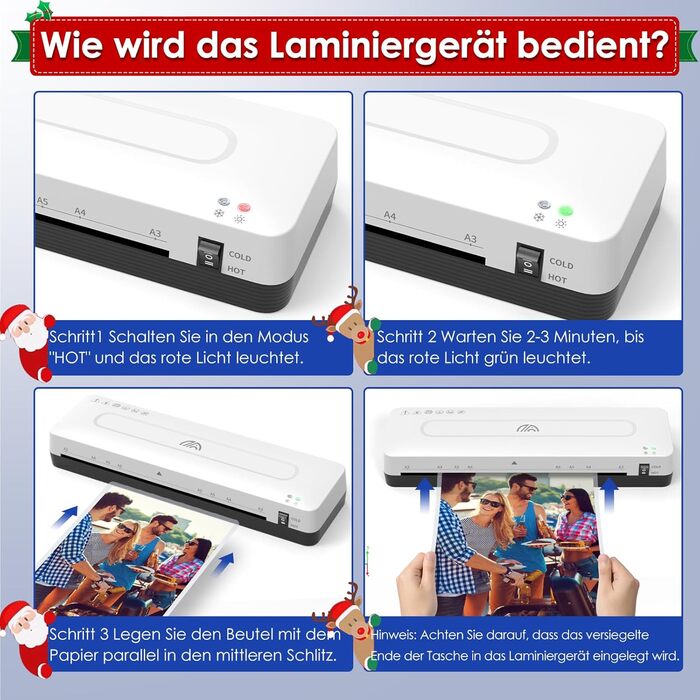 Ламінатор A3 Ламінатор з ламінуючими пакетами A3 A4 A5 A6 Ламінатор 5 в 1 Холодний та гарячий ламінатори для офісу, школи Ламінатор з ламінуючими пакетами