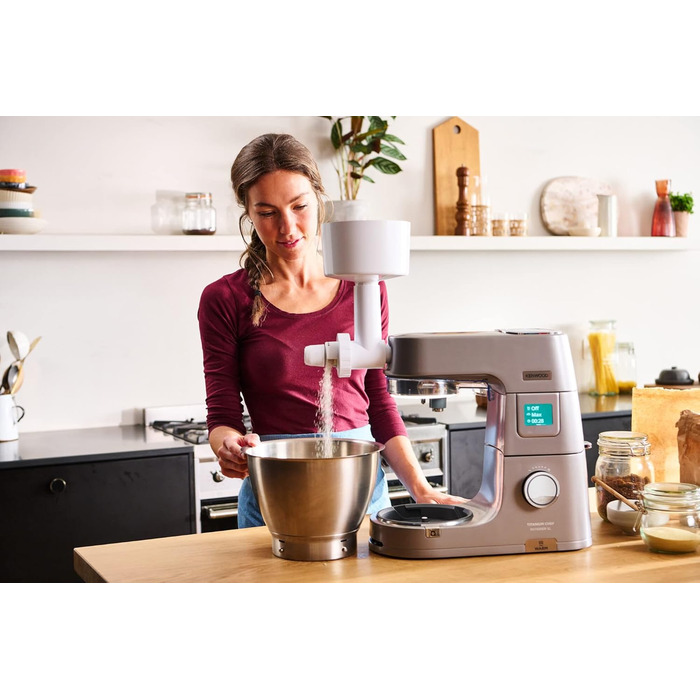 Борошномельний верстат Kenwood KAX941PL (аксесуар для кухонного комбайна, підходить для всіх кухонних комбайнів Chef і kMix, сталевий подрібнювач), білий