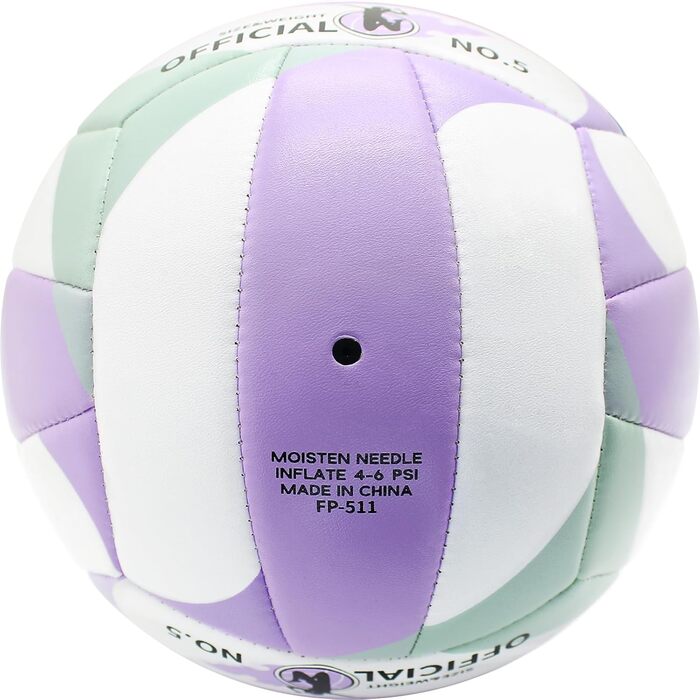 Волейбольний м&39яч розміру 5 з насосом, м&39який шкіряний пляжний волейбольний м&39яч для гри на вулиці та в приміщенні, волейбольний подарунок для дівчаток, підлітків, молоді та дорослих, фіолетовий