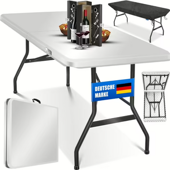 Складаний кемпінговий стіл KESSER для 6 осіб, білий