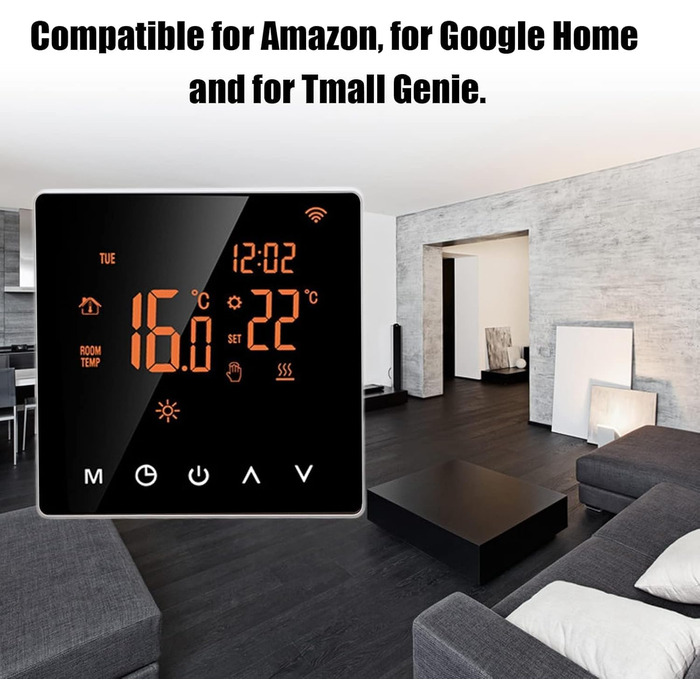 Цифрові програмовані термостати, кімнатний термостат, ME81H AC 230V WIFI Smart Thermostat, 16A, помаранчева задня біла преса РК-дисплей Інтелектуальний термостат Термостат теплої підлоги для термостата