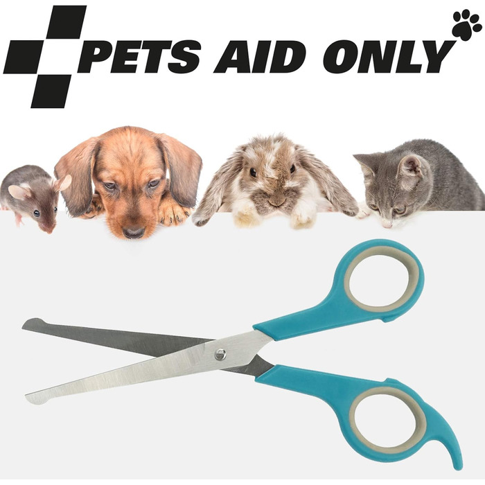 Ножиці для грумінгу Pets Aid Only, заокруглений кінчик, ножиці для лап, загальна довжина 17,5 см, довжина леза 7,7 см, великі, PAO-10002