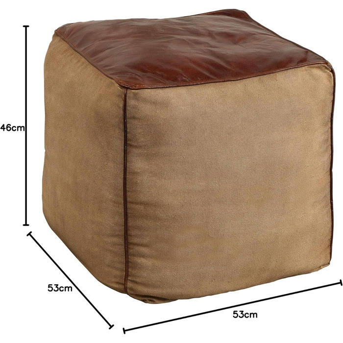 ІНТЕР&39ЄР Ретро Мустанг 53 см шкіряний чохол з лляним пуфом-кубом