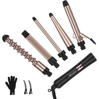 Щипці для завивки 5 в 1 PARWIN PRO BEAUTY Багатофункціональні змінні щипці для великої та малої плойки з керамічним турмаліном та