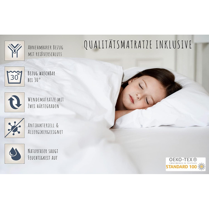 Дитяче колективне автомобільне ліжко 80x160 см дитяче ліжко молодіжне ліжко із захистом від падіння та матрацом дитяче ігрове ліжк