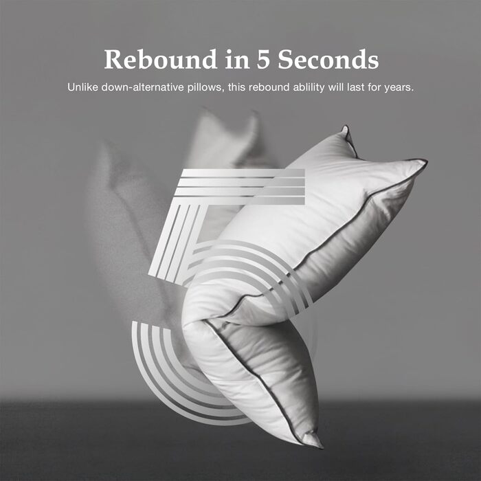 Пухові подушки DWR 40x80 см, комплект з 2 шт. , пір&39яні подушки з 3-камерним наповнювачем - розкішні подушки з гусячого пера та 100 органічна бавовняна тканина, надзвичайно комфортні, м&39які та підтримуючі, подушки 40x80 см, білі 40x80 см (2 шт.)