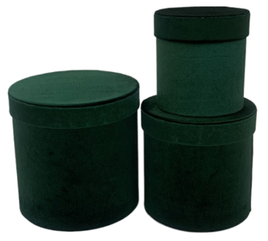 Подарункові коробки UFO W2907 Набір 3 шт VELVET GREEN круг. (6990815)