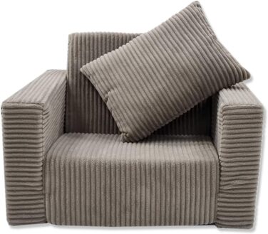 Розкладне дитяче крісло Odolplusz Дитячий диван, міні-крісло, дитяче крісло, затишне крісло Дитячі меблі для дитячих кімнат (Бежевий вельвет)