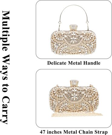 Жіночий клатч з блискучими стразами, блискуча вечірня сумка через плече для весіль, вечірок та випускних вечорів 26-золотий