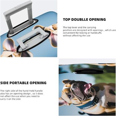 Чохол для валізи Французький бульдог, міцний захист для багажу, підходить для валіз розміром 45,7 - 81,3 см, розмір XL, Чорний, X-Large