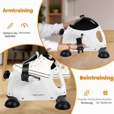 Міні-тренажер Techfit Pedal-Ausbilder для дому та офісу, легкий симулятор ходьби для рук і ніг, для реабілітації та легких тренувань, білий PED3