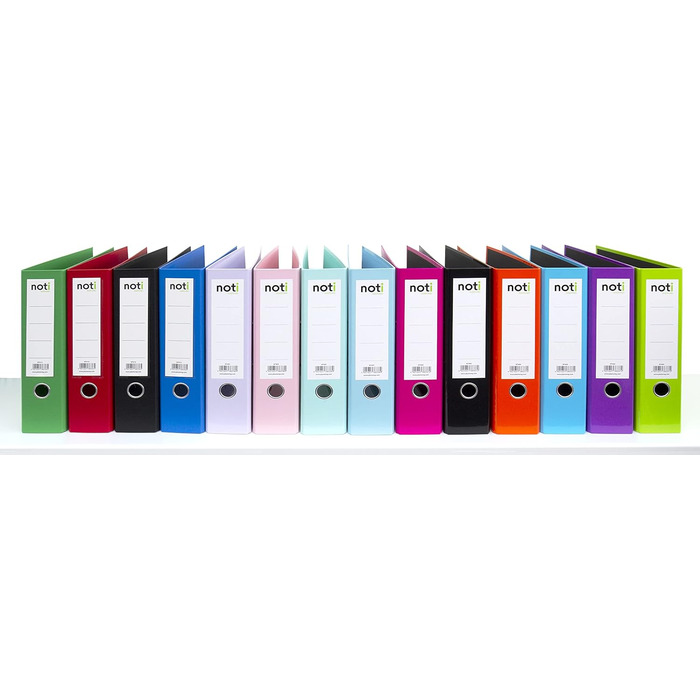 Папка з 4 кольорових папок преміум-класу, пастельні кольори глянцева ламінація зеленого, синього, фіолетового, рожевого кольорів ширина 80 мм для формату DIN A4 із запатентованим надміцним механізмом 85 мм Папки шириною корінця 80 мм з глянцевим покриттям