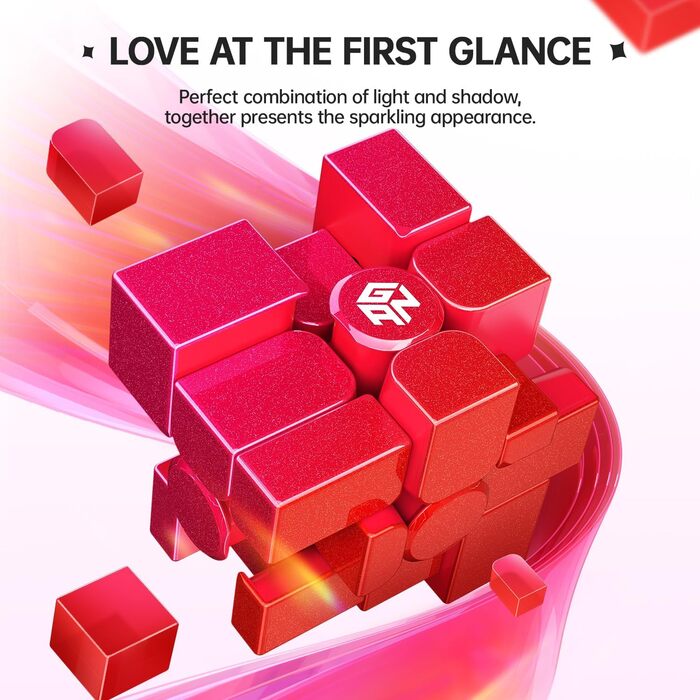 Кубик Рубіка Класичний 3x3, Speed Cube Original з IPG і GES, Magic Cube без наклейок, GAN Cube Classic Products - ідеальна гра-головоломка для дорослих і дітей (Mirror Rouge), 356RS