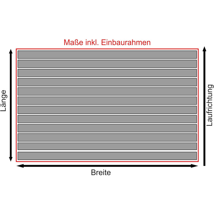 Килимок для внутрішніх та зовнішніх дверей Вхідний килимок з алюмінієвою рамкою Вбудований брудозбірний килимок та килимок для заглиблених дверей кольору антрацит 80 x 60 см Антрацит 60 x 80 см (прямокутний)