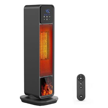 Енергозберігаючий вентилятор-обігрівач, керамічний PTC вентилятор-обігрівач потужністю 2200 Вт, тихий з дистанційним керуванням, електричний обігрівач з 4 режимами, 12-годинний таймер, термостат, режим ECO, коливання 70, захист від перегріву та перекиданн