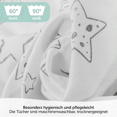 Серветки зірочки - упаковка 3, 80x80 см - м'які серветки для відрижки дитини з 100 бавовни - перевірені на вміст шкідливих речовин