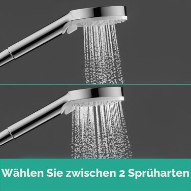 Душовий набір Hansgrohe Crometta водозаощаджувальний комплект з душовою штангою (65 см), лійкою (2 режими струменя), тримачем та шлангом (160 см), білий/хром