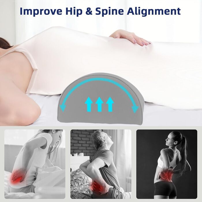 Подушка з піни з ефектом пам&39яті у формі півмісяця, подушка для ніг, колін, попереку - подушка для підняття ніг для сну на боці та спині, шиї, ніг, колін та талії