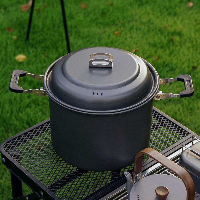 Каструлі для кемпінгу, твердий алюміній, посуд для кемпінгу, багатофункціональний посуд для кемпінгу, легкий, для кемпінгу, пікніків, каструлі для супу, каструлі для кемпінгу на відкритому повітрі