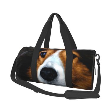 Спортивна сумка для подорожей, малюнок Шетландська вівчарка, Чорна, Універсальний розмір, Дорожня сумка