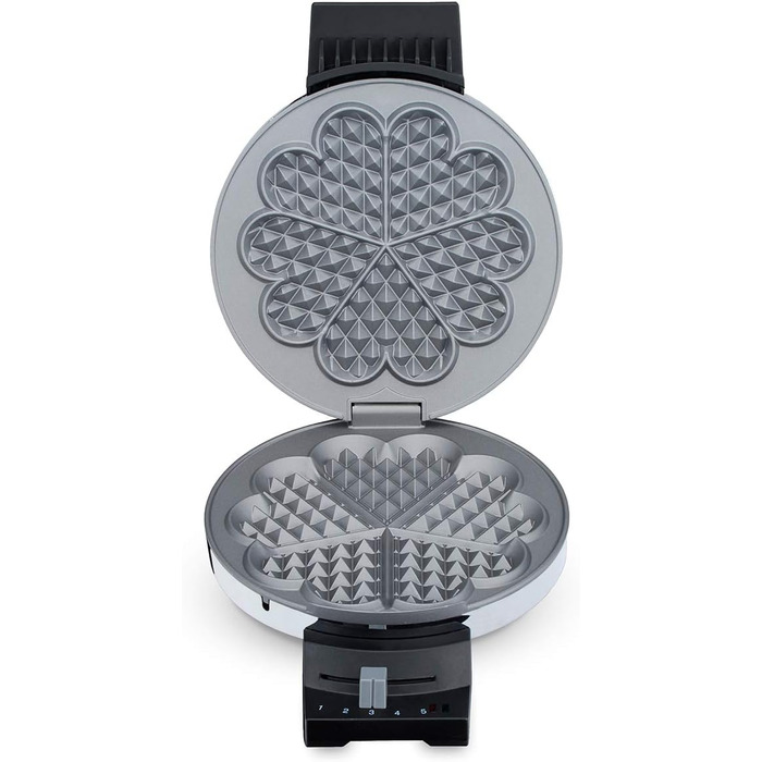 Вафельниця Cloer 185 для вафлі-серця, 930 Вт, розмір вафель 16 см, важкі пластини для випічки, оптичний та акустичний готовий повідомлення, корпус з нержавіючої сталі, нержавіюча сталь, хромована вафля розмір 16 см з сигнальним тоном Chrome