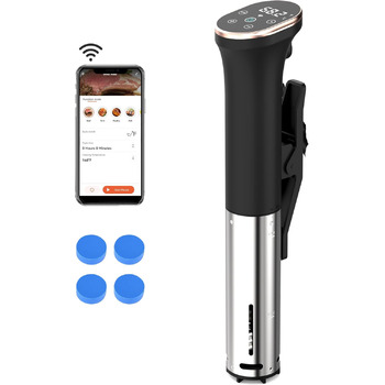 Кухонна палиця Керування додатком Wi-Fi (2.4G WiFi) 1400 Вт Sous-Vide Stick 10-90C, таймер 1-99 хв Циркуляція на 360 Паличка для плити Suvide з магнітом Souse Vide