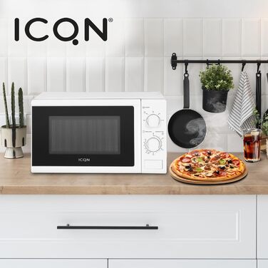 Мікрохвильова піч Solo, варильна камера 20 л, 5 рівнів потужності, компактна мікрохвильова піч, білий, з таймером, механічний