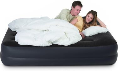 Надувний матрац одномісний Intex Adult Queen Pillow Rest з Fiber-Tech Bip 152 x 203 x 42 см, верх чорний/низ синій