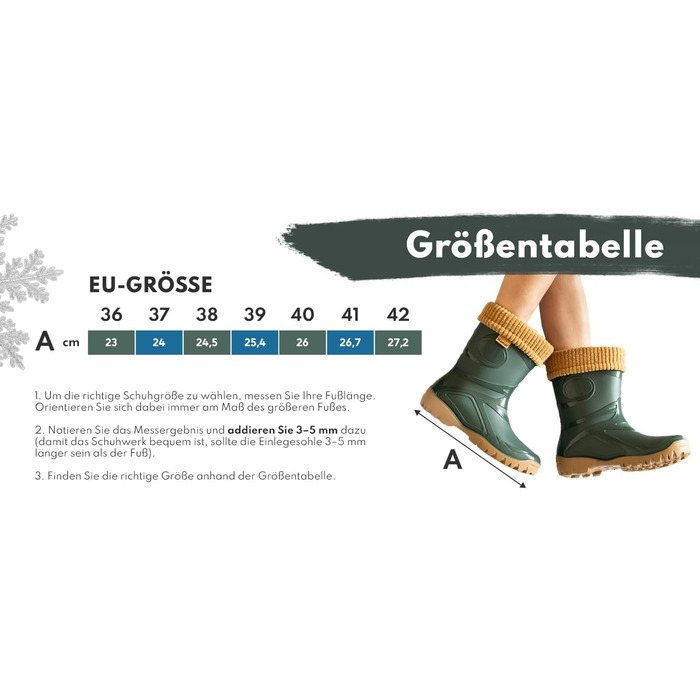 Гумові чоботи GoTherm з внутрішньою частиною з натуральної вовни, дуже зручні та дуже теплі, виготовлені з ПВХ, з нековзною підошвою, водонепроникні та підходять для підлітків, розмір 39 EU, чорні