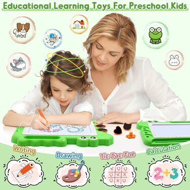 Дошка для малювання динозаврів Чарівна дошка Дитячі ігри від 2 3 4 5 років Подарунок Дівчаткам Хлопчикам, Барвиста магнітна дошка