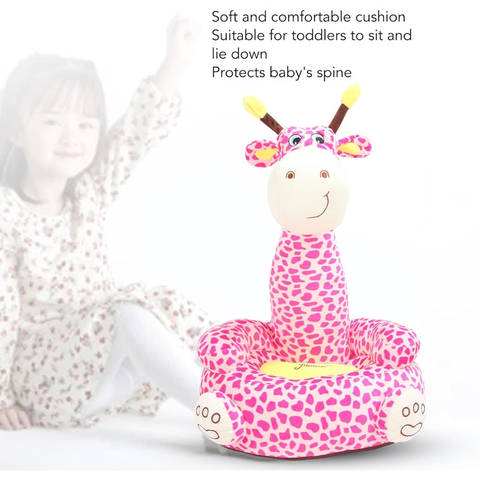 Дитяче крісло Cryfokt з мультфільмами, м&39яке незалежне космічне крісло, кришталевий оксамитовий матеріал для дому, дитячої кімнати, плюшеве крісло для малюків (рожевий олень)