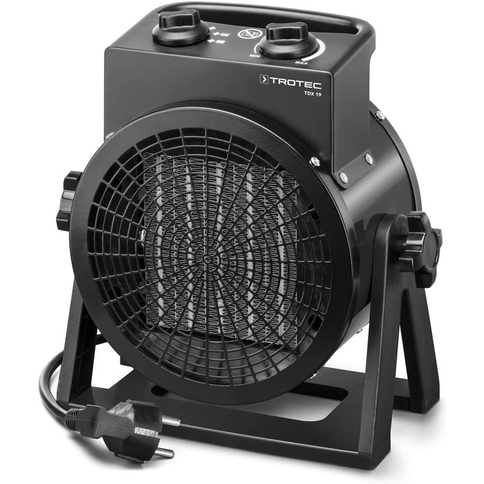 Керамічний вентилятор-обігрівач TROTEC TDX 19 Теплова потужність 1,5 кВт / 3 кВт Потік повітря 200 м/год Опалення