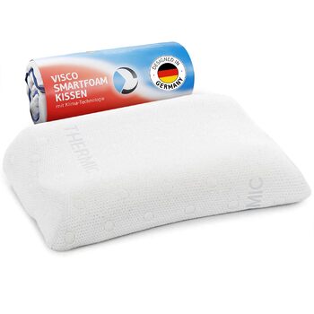 Подушка для шиї MATAR, ергономічна подушка для шийного відділу хребта, подушка для шиї з в&39язкопружною піною з ефектом пам&39яті, ідеально підходить для сну на боці та спині, регульована висота, 55 x 40 x 11/9 см, білий