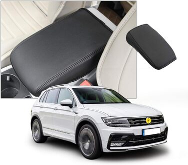Сумісний з VW Tiguan 2 2016-2022 2023 / Seat Tarraco FR Чохол на підлокітники Захист від подряпин Центральна консоль Шкірозамінник Чохол на підлокітник Автомобіль R Line Аксесуари Tarraco (Black Line)