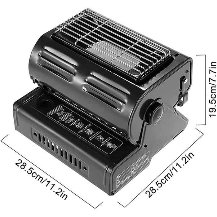 Керамічний газовий обігрівач Yinleader, газовий радіаційний обігрівач для використання на вулиці в наметах, караванах та кемпінгу, керамічний пальник 1,3 кВт (чорний)