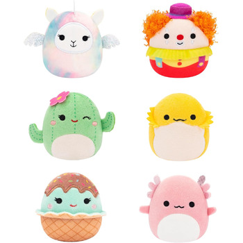 Мікрофігурки Squishmallows SQMM0009-6 шт., супервеликі міні-фігурки, 6,5 см Плюшеві фігурки Арчі, Родрі, Маріци, Майї, Бімбі, Люсі-Мей