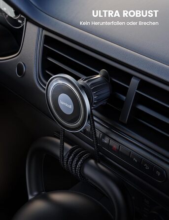 Автомобільний тримач мобільного телефону Lamicall для автомобільного кріплення MagSafe - 2024 HD скляна пластина Сильний магнітний