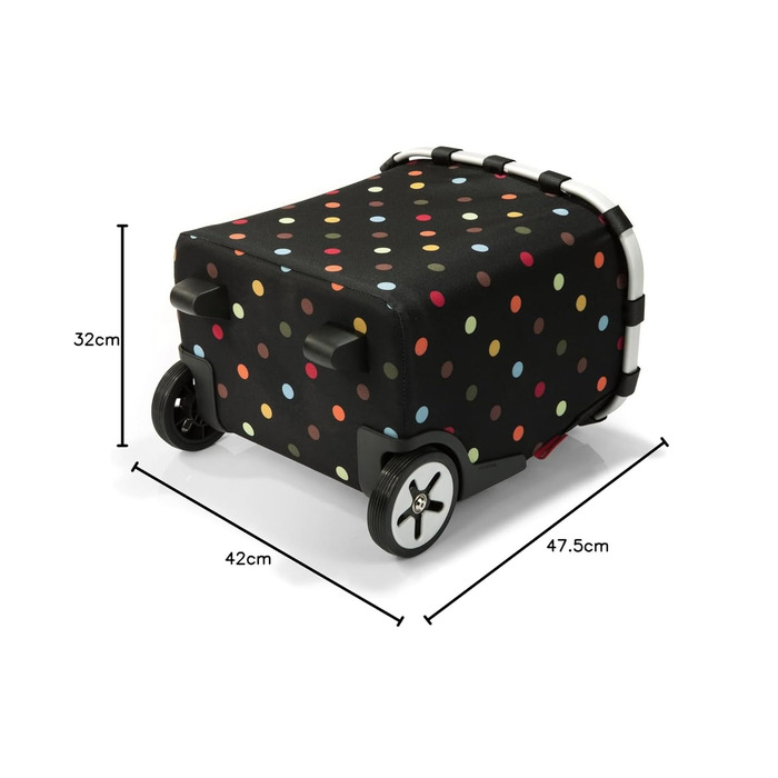 Портативна сумка-візок для покупок зі стійким алюмінієвим каркасом, плечовим ременем та знімною сітчастою внутрішньою кишенею Виготовлена з водовідштовхувального матеріалу, обєм 40 л, Dots