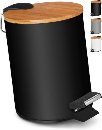 Відро для косметики VMbathrooms 3 л в елегантному чорному дизайні Педальне відро з механізмом плавного закриття Елегантне відро дл