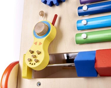 Дитячі ходунки IKONKA 6-в-1, навчальний кубик для перших кроків, іграшка для перенесення, рахування, визначення часу, сортування кольорів, розвитку дрібної моторики, дерев&39яні, веселі кольори, різнокольорові