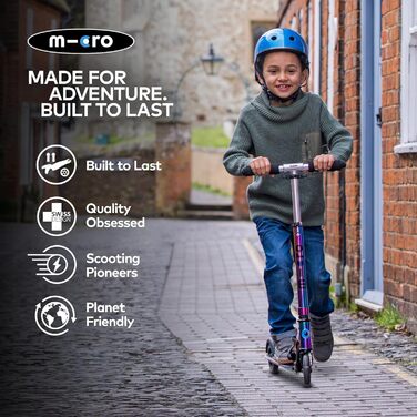 Дитячий самокат MICRO Sprite LED міський самокат зі світлодіодними колесами складне та регульоване по висоті кермо від 5 років. Са