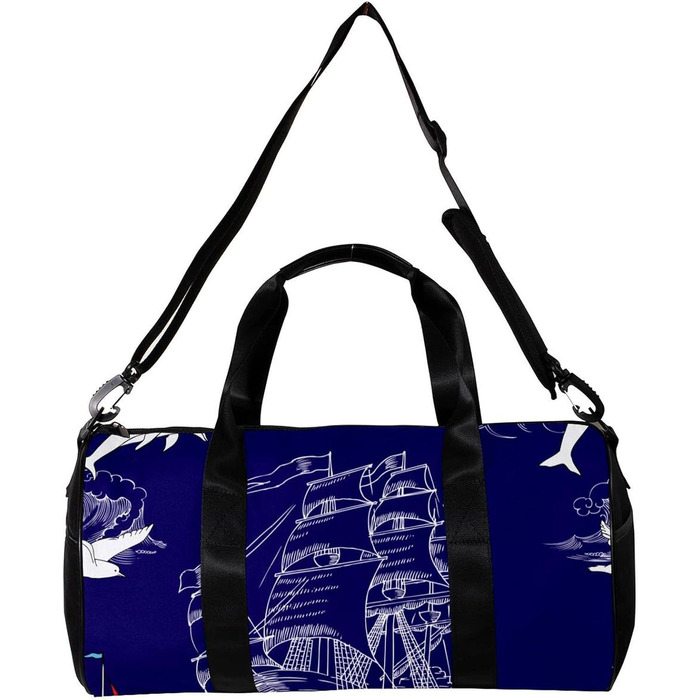 Сумка-мішок для подорожей, спорту та йоги з морським малюнком (човен, вітрильник), компактна спортивна сумка для фітнесу, ручна поклажа