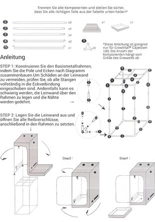 Тент для вирощування Lisbon 60x60x160 см / Гроубокс / Світлонепроникний шаф для рослин