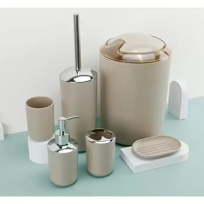 Набір аксесуарів для ванної кімнати Vialex 248230, 6 предметів, бежевий