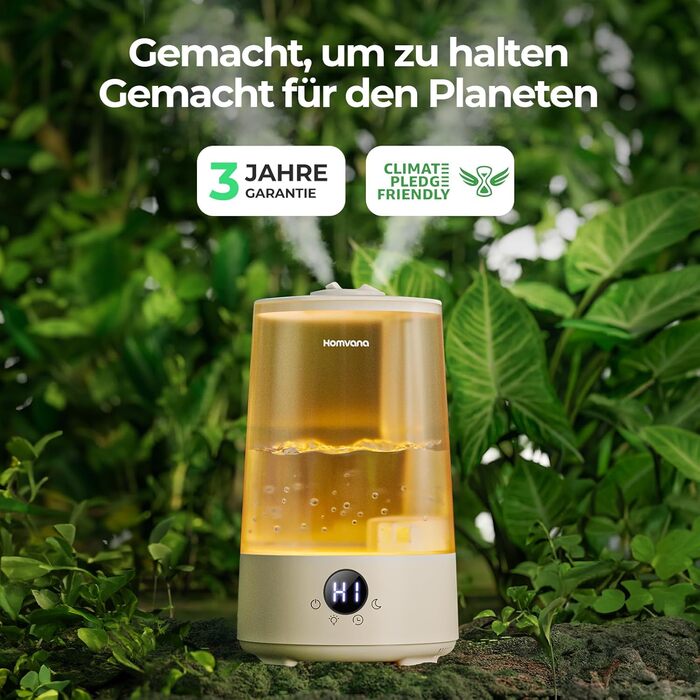 Зволожувач повітря для спальні Homvana, 3,6 л 360C Cool Mist 34H постійний, тихий 16 дБ (SilentSpary Tech), маленький, дитячий, бе
