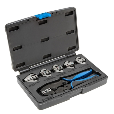 Пресс-кліщі для обжима кабелю зі змінними матрицями, 6 шт. HOEGERT 220 (HT1P176)