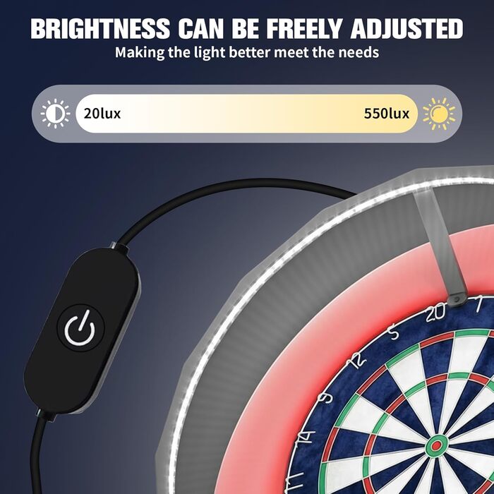 Підсвічування мішень для дартсу - світлодіодне освітлення на 360, система підсвічування мішень для дартсу, підходить для 18-дюймових мішень для дартсу