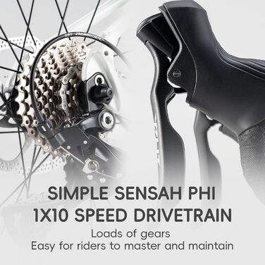 Шосейний велосипед ROCKBROS для підлітків, 22 дюйми, алюмінієвий, дитячий, SENSAH PHI 10-швидкісна система перемикання передач, механічні дискові гальма, легка рама з внутрішнім прокладанням тросів, ергономічний для велосипедистів зростом 140-155 см, бірю