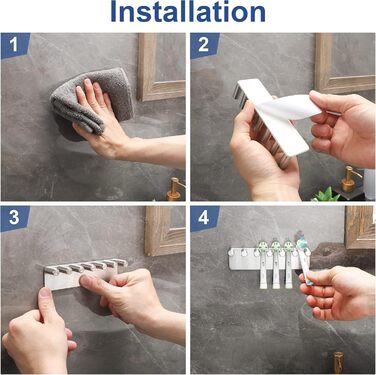 Електрична зубна щітка тримач голівки з нержавіючої сталі прикріплюється щіткотримач для 6 електричних головок щітки для ванної кі